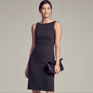 M.M. Lafleur Lydia knit sleeveless sheath dress Size 10 twisted straps dark gray